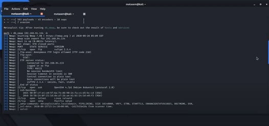 Using Metasploit and Nmap to scan for vulnerabilities